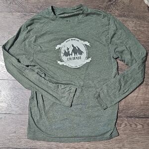 Outdoor Life Green Long Sleeve Colorado Rocky Mountain Small Women Shirt Top
